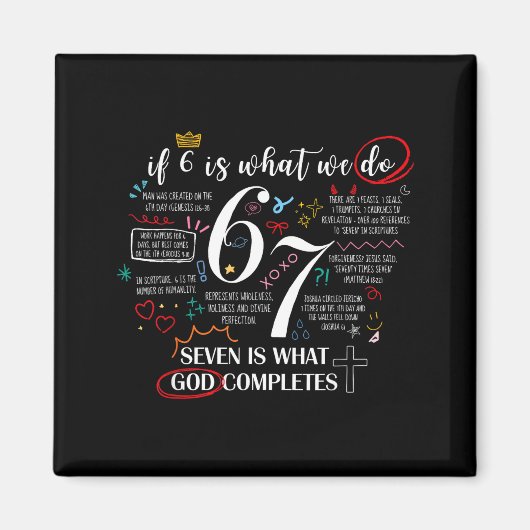 Grappig Wat God Compleet 6 7 Meme Jezus Christelij Magneet (Voorkant)
