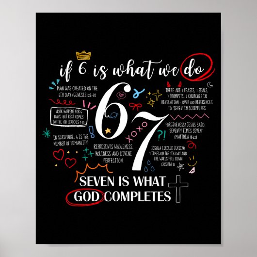 Grappig Wat God Compleet Maakt 6 7 Meme Jezus Chri Poster (Voorkant)