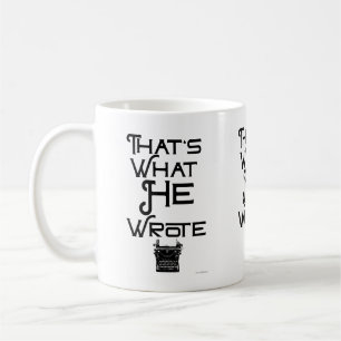 Grappig wat hij schreef als auteur Slogan Koffiemok