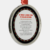 Grappig wat ik geleerd heb van mijn Engelse Shephe Metalen Ornament (Rechts)