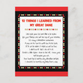 Grappig wat ik geleerd heb van mijn grote deen briefkaart (Voorkant)