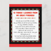 Grappig wat ik geleerd heb van mijn grote Pyreneeë Briefkaart (Voorkant)