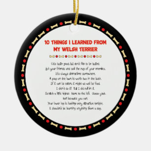Grappig wat ik geleerd heb van mijn Welsh Terrier Keramisch Ornament