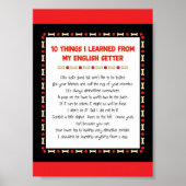 Grappig wat ik heb geleerd van mijn Engelse stoel Poster (Voorkant)