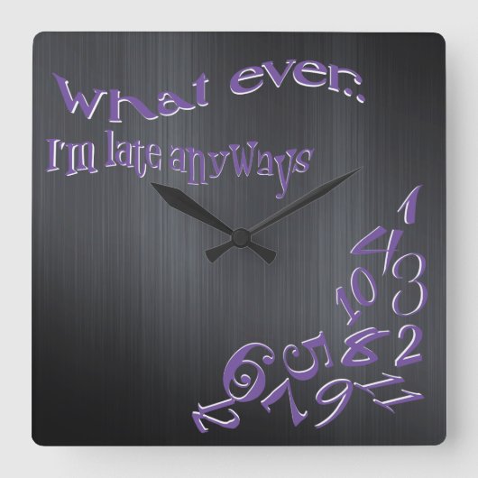 Grappig wat ik ook ben, laat, donker geborsteld me vierkante klok (Voorkant)