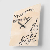 Grappig wat ik ook ben... late perzikWaterverf Vierkante Klok (Hoek)