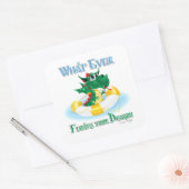 Grappig wat je draak ook drijft vierkante sticker (Envelop)