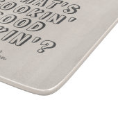 Grappig wat kookt er goed uit snijplank (Hoek)