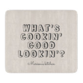 Grappig wat kookt er goed uit snijplank (Voorkant)