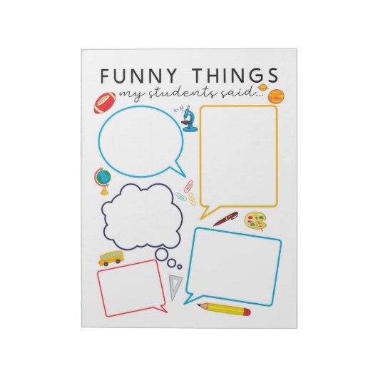 Grappig wat mijn studenten zeiden notitieblok (Linkerzijde)