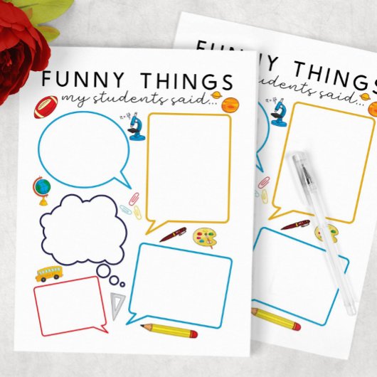 Grappig wat mijn studenten zeiden notitieblok