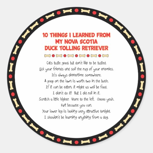 Grappig wat we geleerd hebben van Nova Scotia Duck Ronde Sticker (Voorkant)