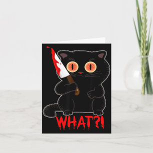 Grappig Wat_ Y Zwarte Halloween Kat Steekt Kittens Kaart