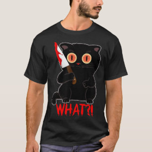 Grappig Wat_ Y Zwarte Halloween Kat Steekt Kittens T-shirt