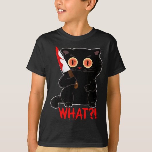 Grappig Wat_ Y Zwarte Halloween Kat Steekt Kittens T-shirt (Voorkant)