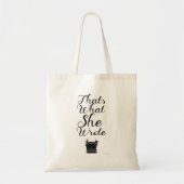 Grappig wat ze schreef motto auteur tote bag (Voorkant)