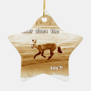 grappig wat zegt de vos keramisch ornament