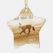 grappig wat zegt de vos keramisch ornament (Links)