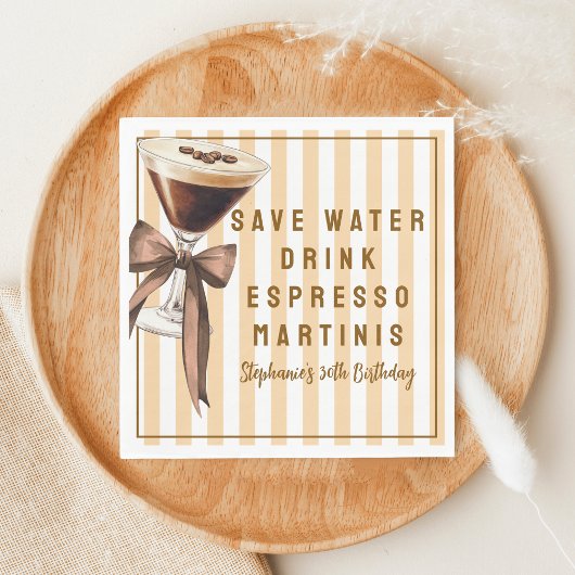 Grappig Water Besparen Espresso Martinis Drinken V Servet