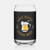 Grappig water bier woord kunst drinken blikvorm glas (Achterkant)