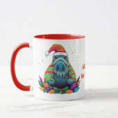 Grappig Water Kleur Walrus Santa Kerstmis Party Mok (Links)