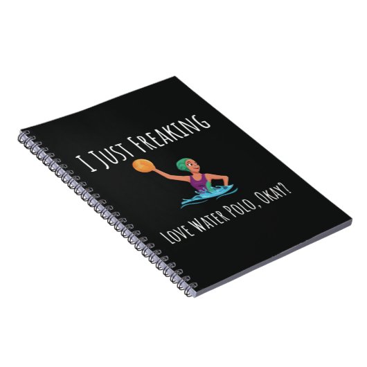 Grappig Water Polo Ornamenten Speler Sport Pool Ba Notitieboek (Rechterzijde)