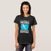 Grappig Water Ski Meisje Skiër Cool Surface Wa T-shirt (Voorkant volledig)