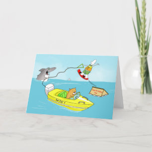 Grappig waterskiën verjaardagskaart kaart