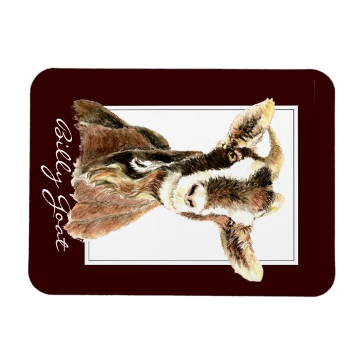 Grappig Waterverf Billy Geitendier Magneet (Horizontaal)