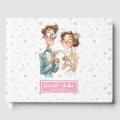 Grappig Waterverf Gastboek Quirky Wedding Couple Gastenboek (Voorkant)