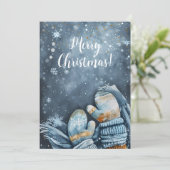 Grappig Waterverf kerst Wenskaart Feestdagenkaart (Staand voorkant)