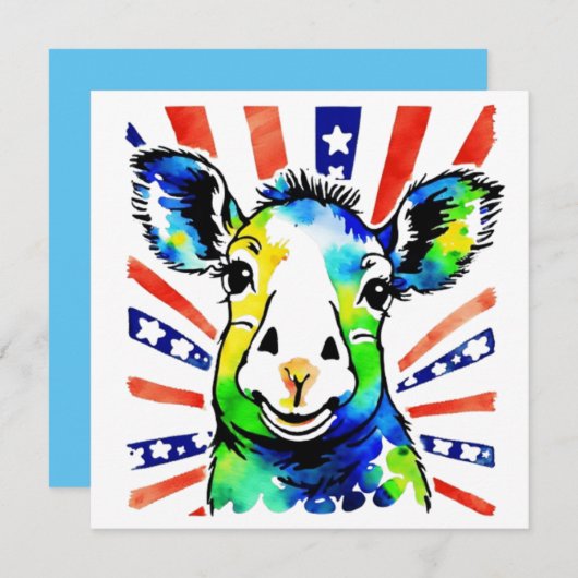 Grappig waterverf kleurrijk schaap (Voorkant / Achterkant)