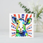 Grappig waterverf kleurrijk schaap (Staand voorkant)