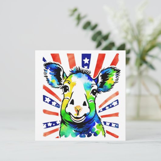 Grappig waterverf kleurrijk schaap (Staand voorkant)