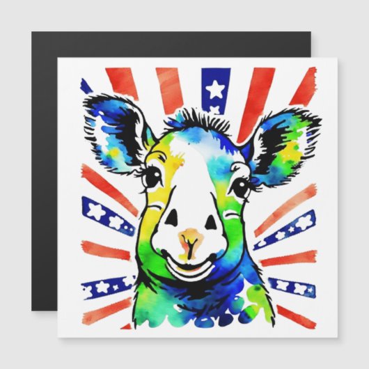 Grappig waterverf kleurrijk schaap (Voorkant / Achterkant)