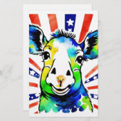 Grappig waterverf kleurrijk schaap briefpapier (Voorkant / Achterkant)