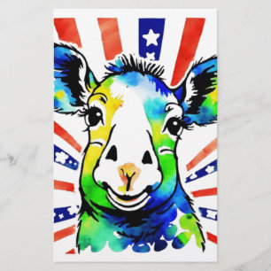 Grappig waterverf kleurrijk schaap briefpapier