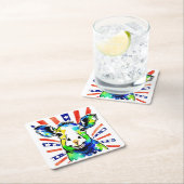 Grappig waterverf kleurrijk schaap kartonnen onderzetters (Insitu)