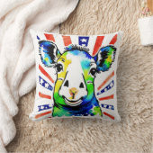 Grappig waterverf kleurrijk schaap kussen (Deken)