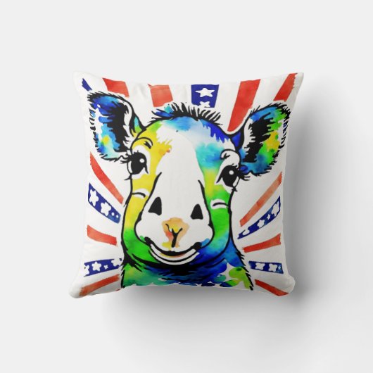 Grappig waterverf kleurrijk schaap kussen (Achterkant)