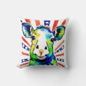 Grappig waterverf kleurrijk schaap kussen (Voorkant)