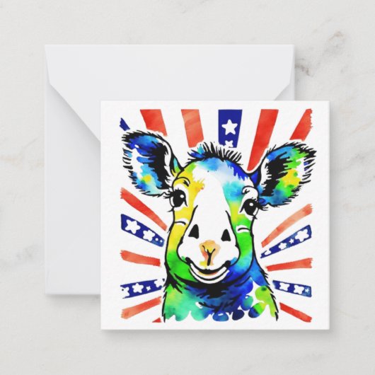 Grappig waterverf kleurrijk schaap notitiekaartje (Voorkant)