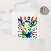 Grappig waterverf kleurrijk schaap notitiekaartje (Voorkant / Achterkant in situ)