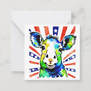 Grappig waterverf kleurrijk schaap notitiekaartje