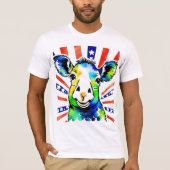 Grappig waterverf kleurrijk schaap t-shirt (Voorkant)