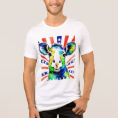Grappig waterverf kleurrijk schaap Tri-Blend shirt (Voorkant)