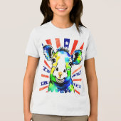 Grappig waterverf kleurrijk schaap Tri-Blend shirt (Voorkant)