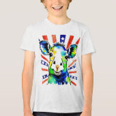 Grappig waterverf kleurrijk schaap Tri-Blend shirt (Voorkant)