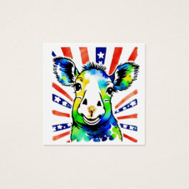 Grappig waterverf kleurrijk schaap vierkante visitekaartjes