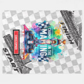 Grappig Waterverf Racing Sport Auto Verjaardagscad Fleece Deken (Voorkant (Horizontaal))